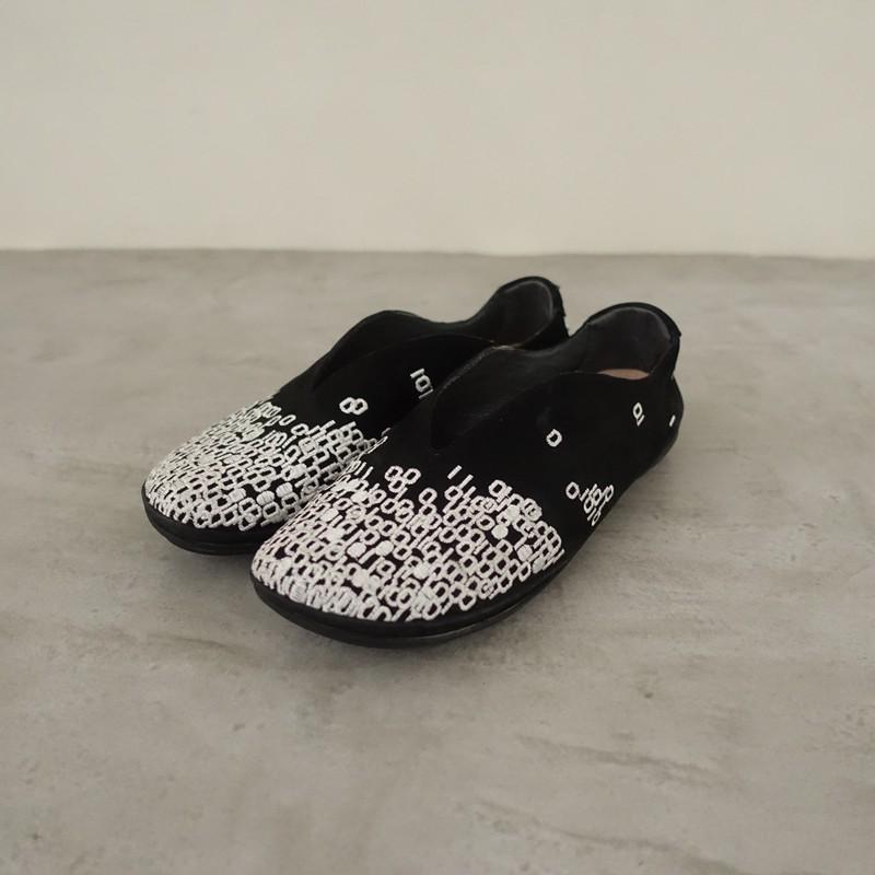 カンペール CAMPER *TWINS 刺しゅうフラットシューズ 37/23*スリッポン 