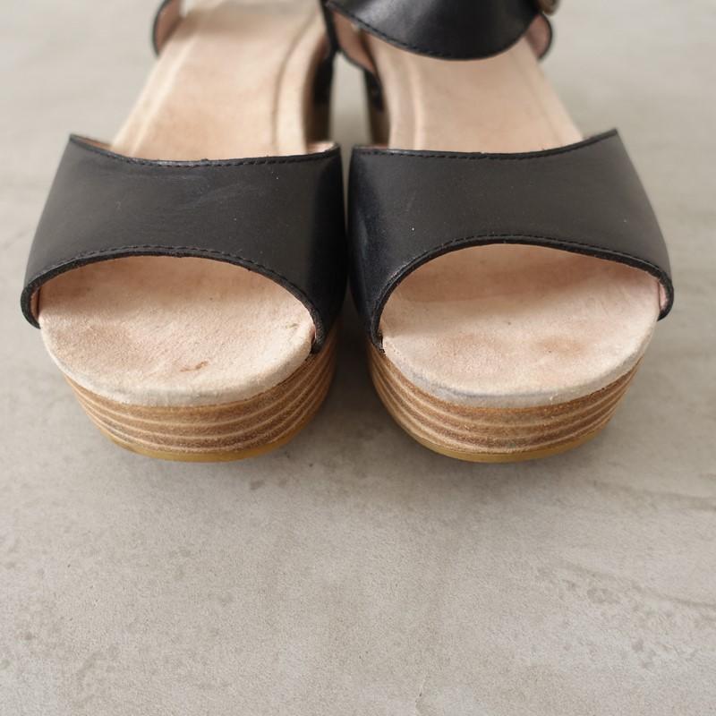 dansko（ダンスコ） *Silvie Burnished レザーサンダル 36/23*黒皮革