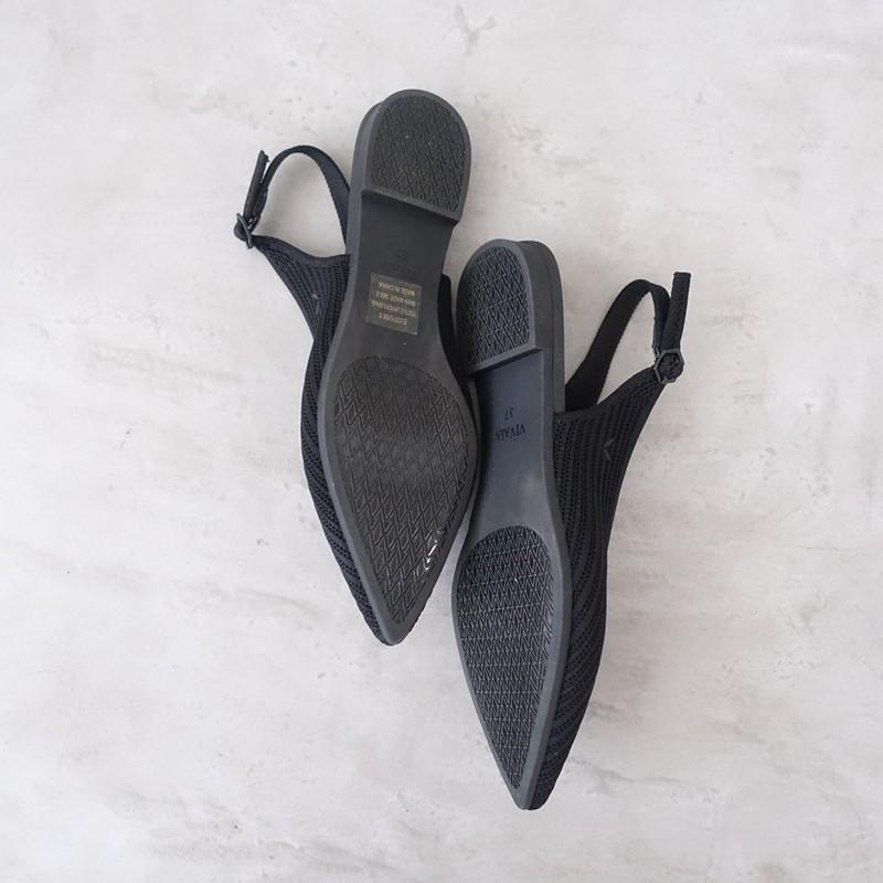 美品】ビバイア VIVAIA *バックストラップフラットパンプス EU37/US6.5