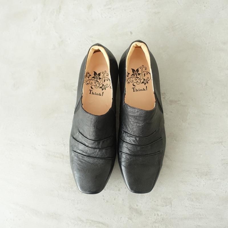 Think!（シンク） *KARENA レザースリッポンシューズ 38/24*黒ブラック 