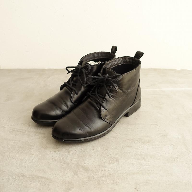 ナオト NAOT *LEVANTO レザーレースアップブーツ 36/23*ブラック皮革靴  