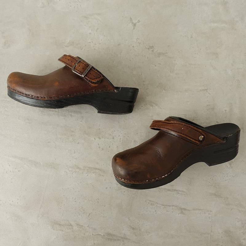 //ダンスコ DANSKO *レザーサボサンダル 36/23*ブラウン皮革靴バックストラップシューズミュール(sh5-2311-37)【20L32】｜drop-kaitori｜06