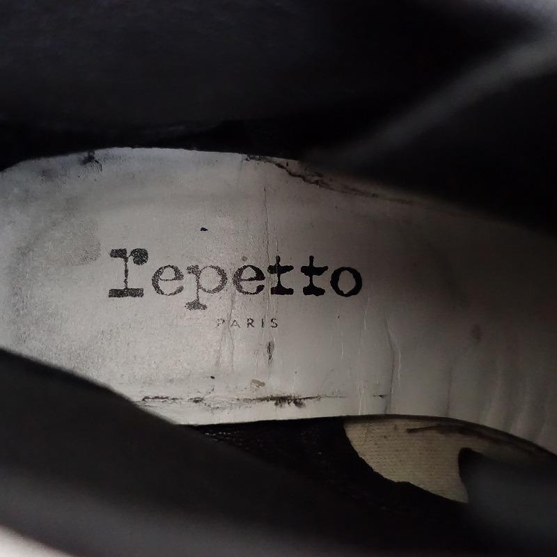 レペット repetto *レザーレースアップシューズ 39/23.5*黒ブラック