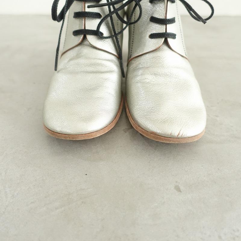 エバゴス ebagos *レザーレースアップシューズ 3.5/23.5*シルバー皮革  