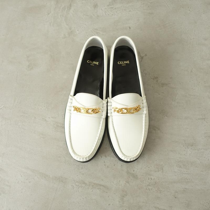 セリーヌ CELINE *トリオンフチェーン付きローファー 37.5/23.5 セリーヌ CELINE *トリオンフチェーン付きローファー 37.5/23.5
