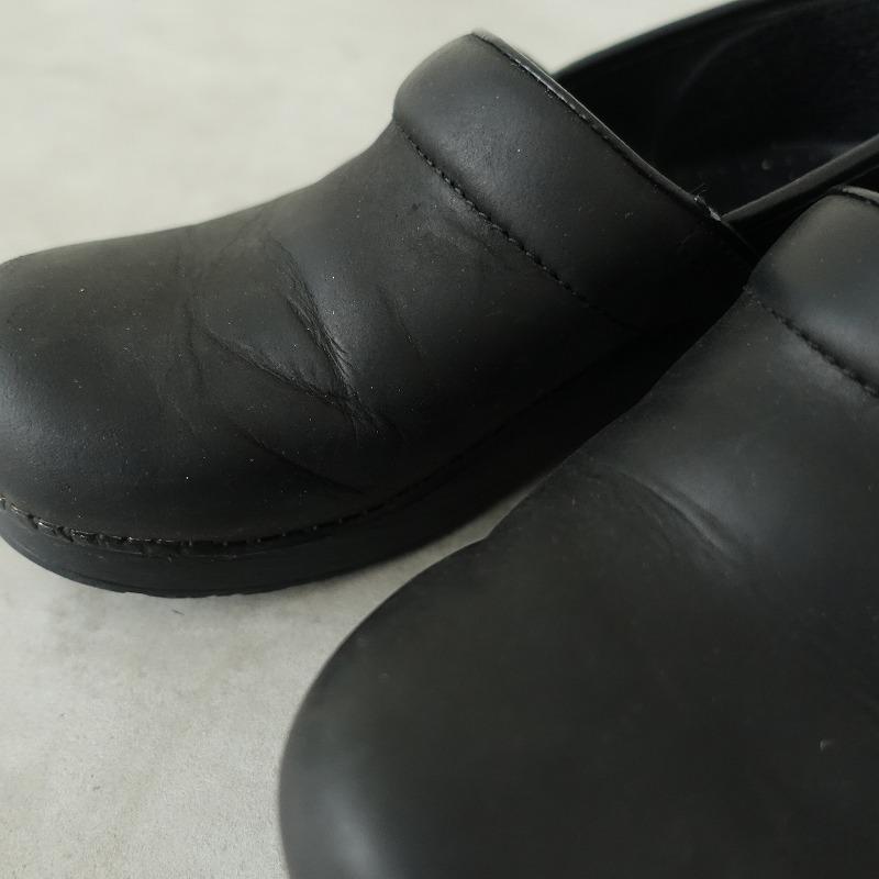 ダンスコブラックレザーサボサンダル 38 dansko（ダンスコ） *PROFESSIONAL サボサンダル 38/24*レザー皮革黒