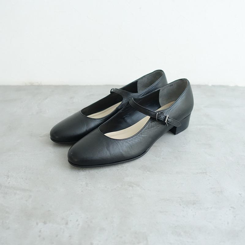 美品 マーガレットハウエル レザーパンプス ストラップ 黒 24cm 日本製 MARGARET HOWELL idea マーガレットハウエル *ストラップ