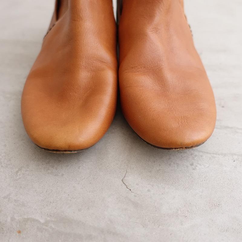 箱付き美品✨ペリーコ　TAXI80　レザーショートブーツ　キャメル　36 RABOKIGOSHI works 【本革】スリットゴムショートブーツ