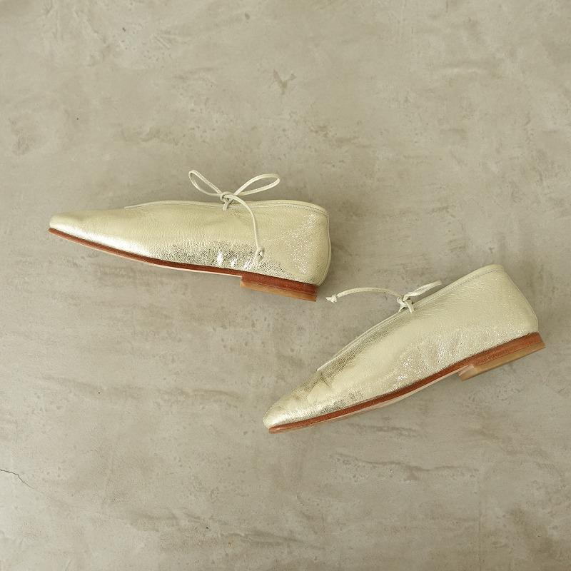 定価2.2万】スイ SUI *LACE UP BALLET バレエシューズ 2.5/23*レザー