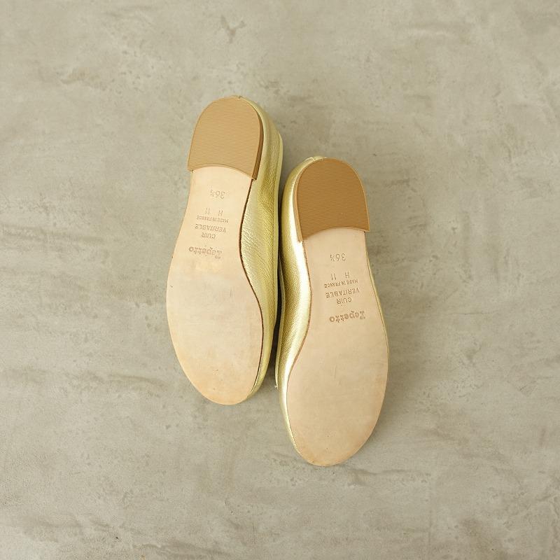 レペット repetto *バレエシューズ 36.5/23*レザー皮革ゴールド0825