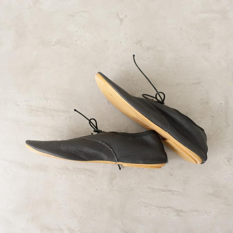 Anniel アニエル *レースアップフラットシューズ 36/23*レザー皮革黒