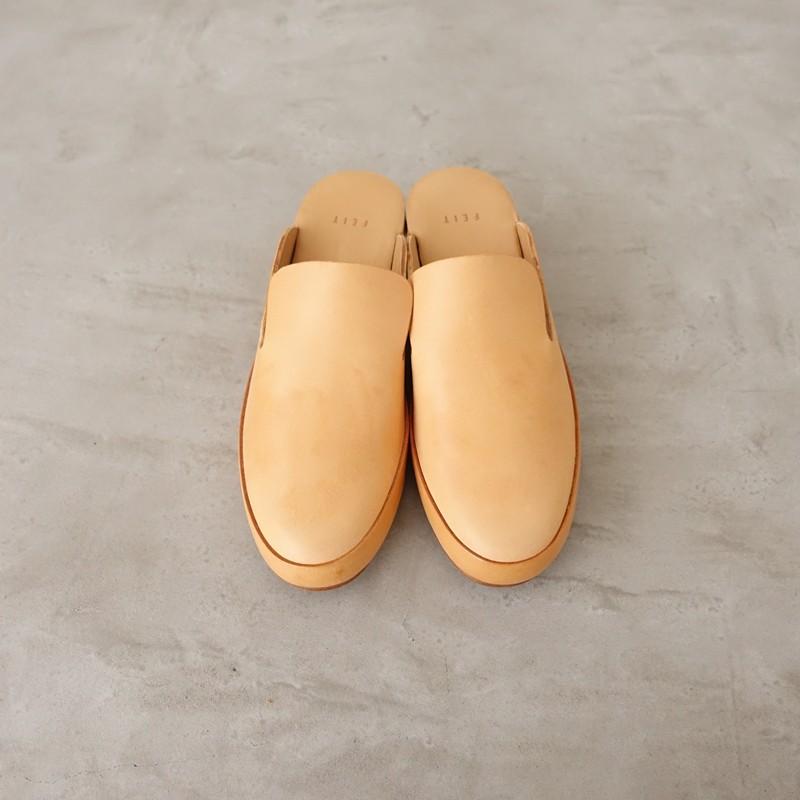 【未使用】フェイト FEIT *Hand Sewn Mule ミュール 38/24*レザー皮革濃ベージュ0526(sh7-2605-44)【92E62】の画像