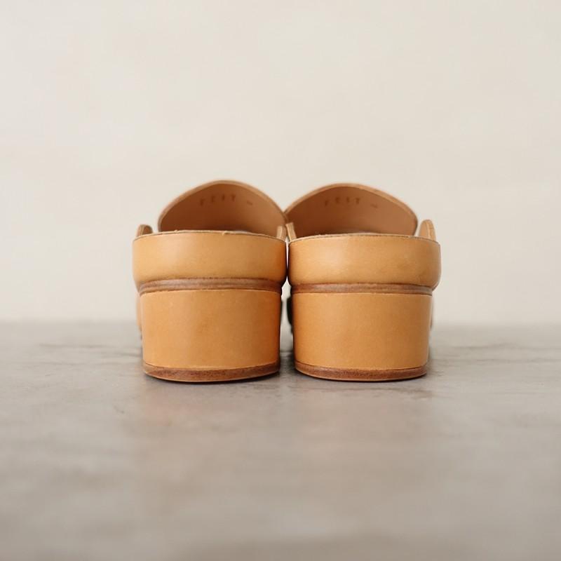 【未使用】フェイト FEIT *Hand Sewn Mule ミュール 38/24*レザー皮革濃ベージュ0526(sh7-2605-44)【92E62】の画像