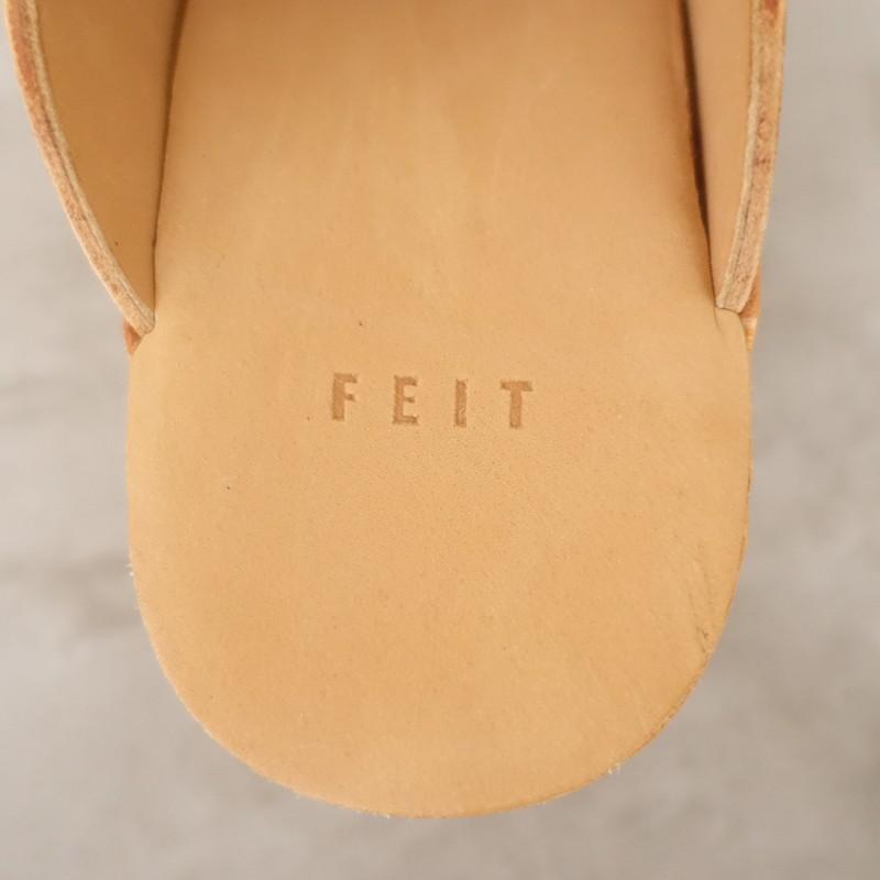 【未使用】フェイト FEIT *Hand Sewn Mule ミュール 38/24*レザー皮革濃ベージュ0526(sh7-2605-44)【92E62】の画像