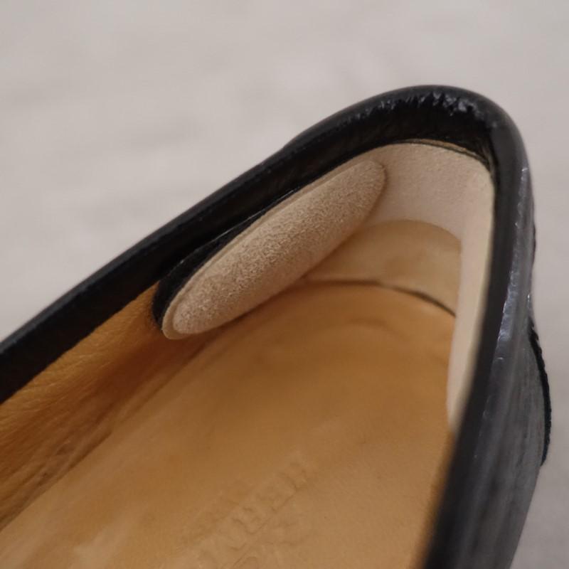 エルメス HERMES *レザーパンチングローファー 35.5/22.5*黒ブラック