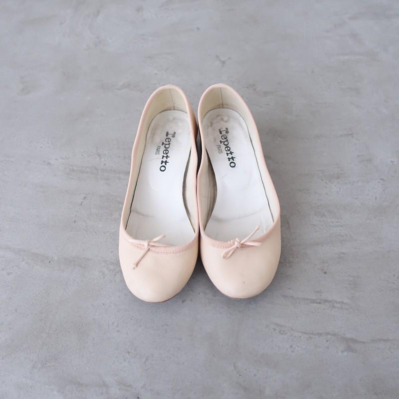 レペット repetto *バレエシューズ*35/22ピンクベージュクリームリボン