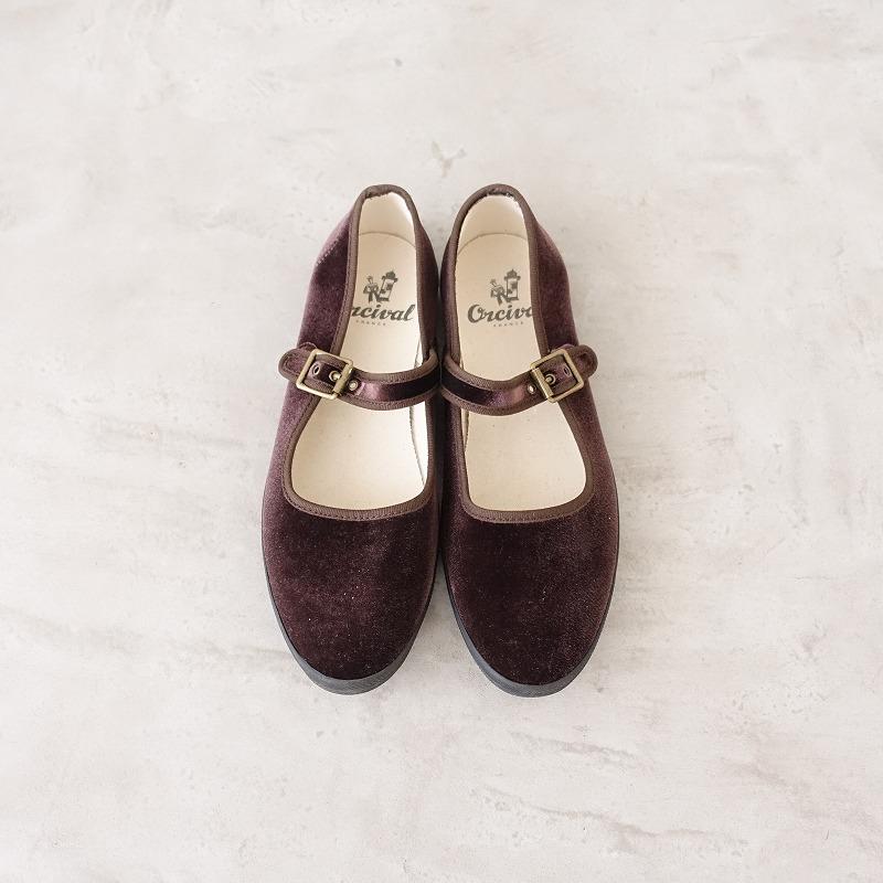 ORCIVAL オーシバル *ベルベットストラップシューズ 24.5*ダーク ORCIVAL オーシバル *ベルベットストラップシューズ 24.5*ダーク