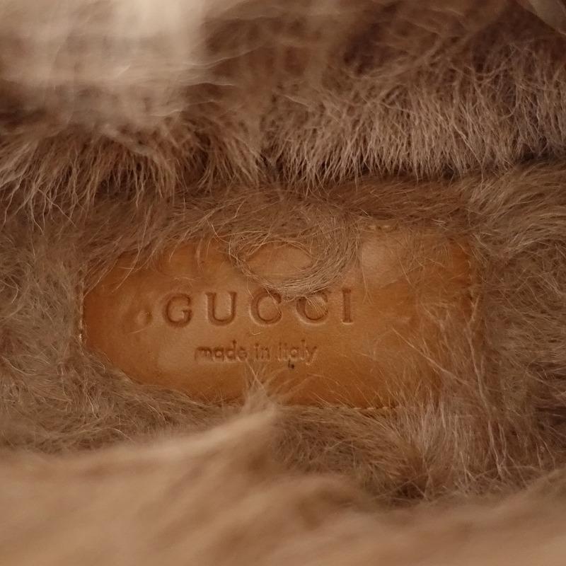 グッチ GUCCI *ファーローファー 37.5/23.5*ブラック黒ライト グッチ GUCCI *ファーローファー 37.5/23.5*ブラック黒ライト
