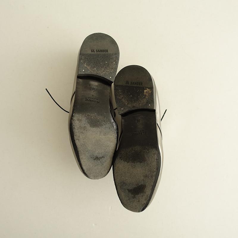 ジルサンダー JIL SANDER *レースアップレザーシューズ 36/23*シルバー