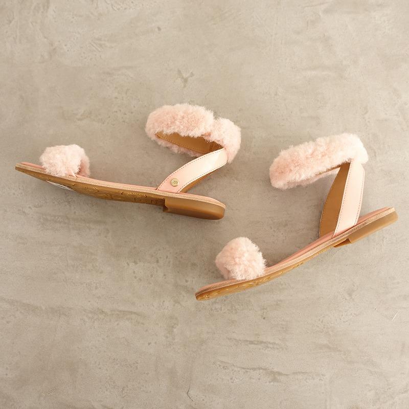 定価1.7万】アグ UGG *W FLUFF SPRINGS フェイクファーサンダル 6.5