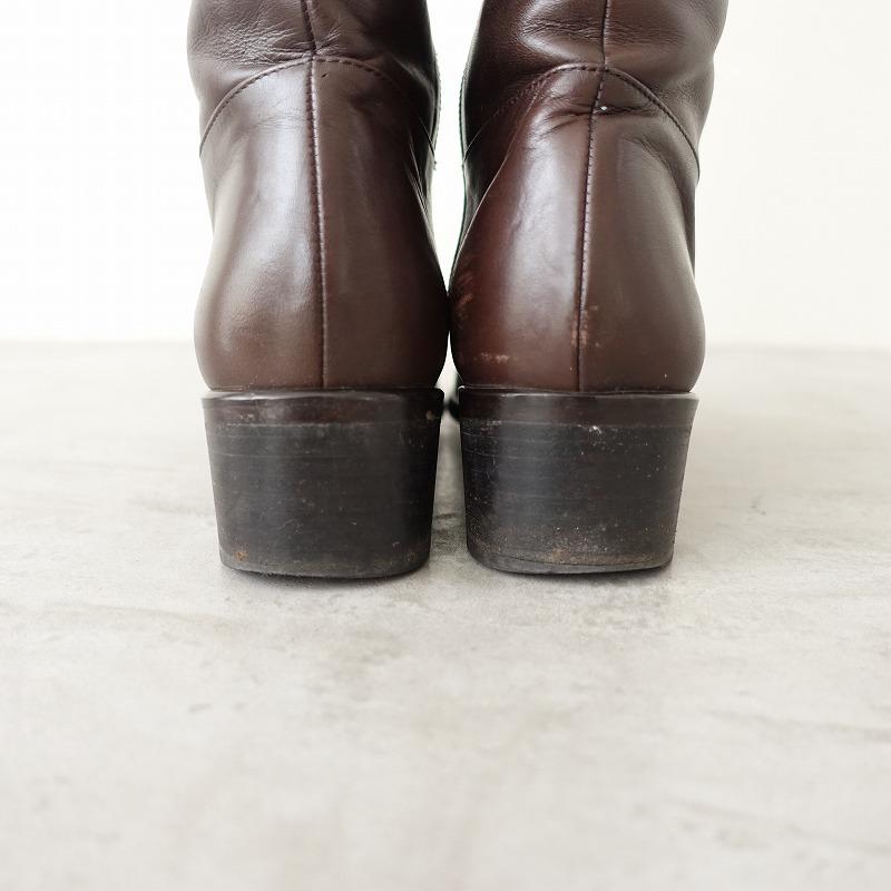 美品✨ MARGARET HOWELL マーガレットハウエル 本革 ロングブーツ マーガレットハウエル IDEA オールレザー ロングブーツ サイド