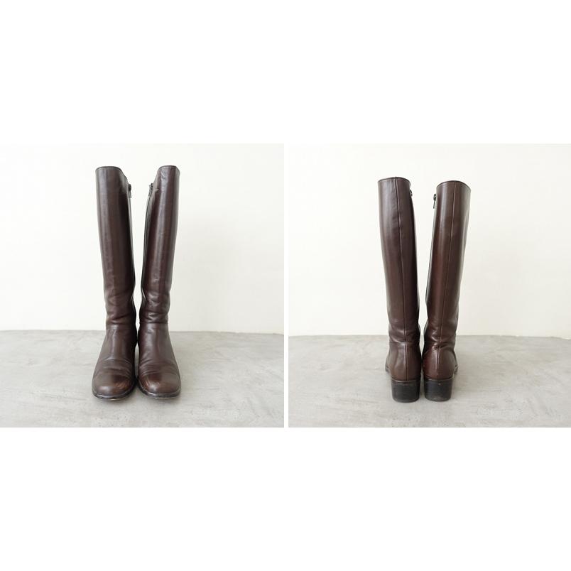 美品✨ MARGARET HOWELL マーガレットハウエル 本革 ロングブーツ マーガレットハウエル IDEA オールレザー ロングブーツ サイド