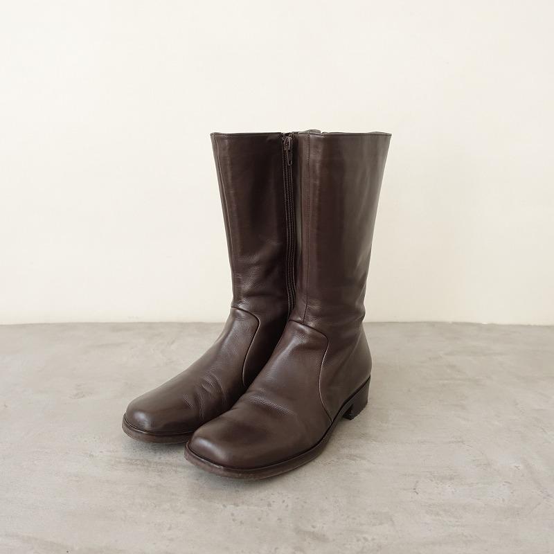 マーガレットハウエル　MARGARET HOWELL ロングブーツ 美品】マーガレットハウエル ロングブーツ 23 バイカラー レザー