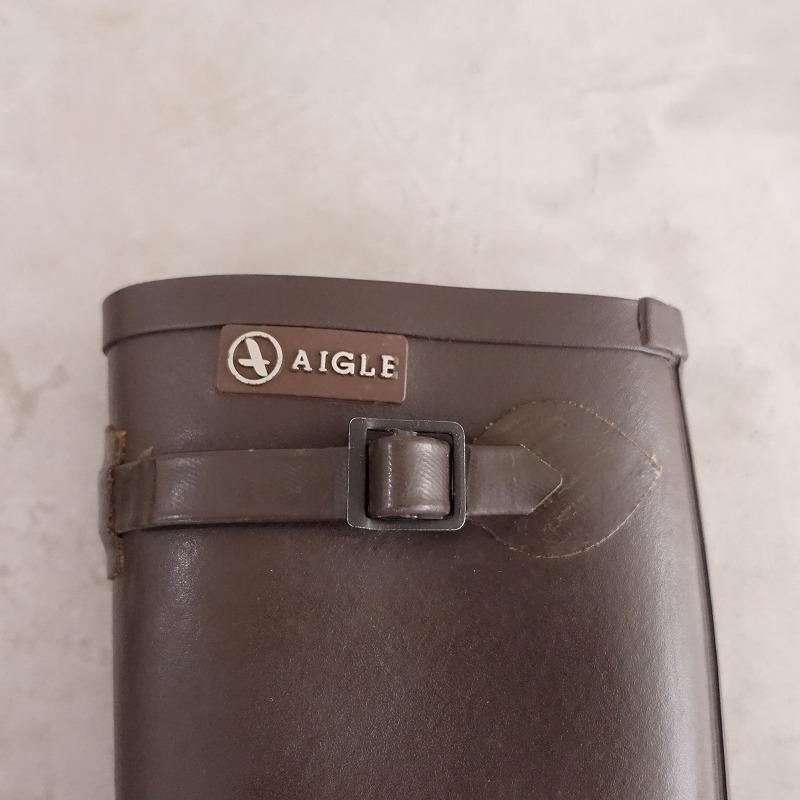 【試着のみ】エーグル AIGLE レインブーツ ロング　ダークブラウン 37 AIGLE エーグル *レインブーツ 37/24*ラバーブーツロングダーク