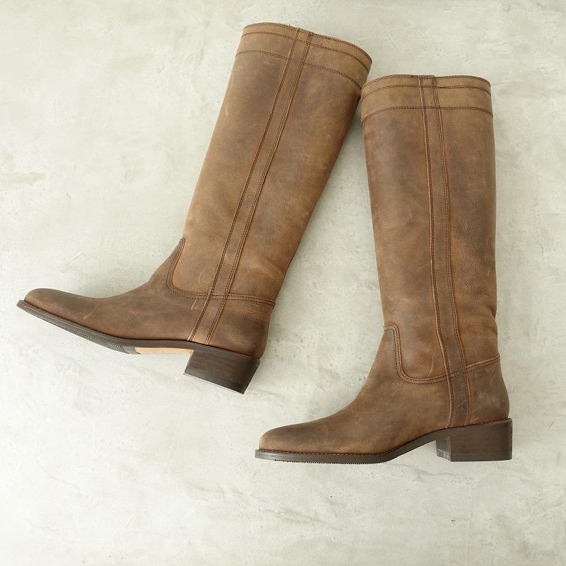 美品】ファビオルスコーニ FABIO RUSCONI *レザーロングブーツ38/24.0 