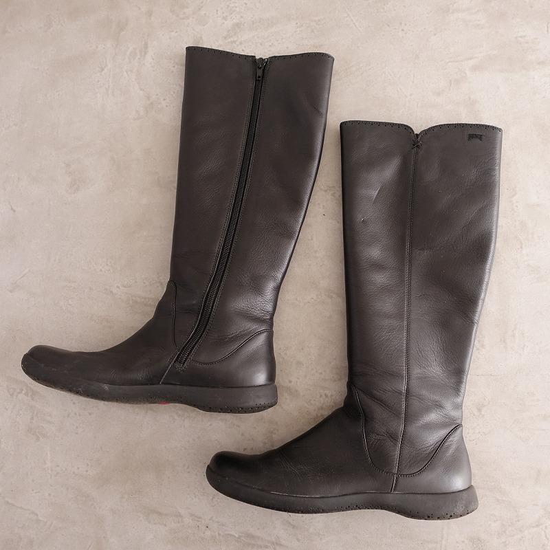 カンペール CAMPER *Spiral Comet ロングブーツ 38/24*ブラック黒