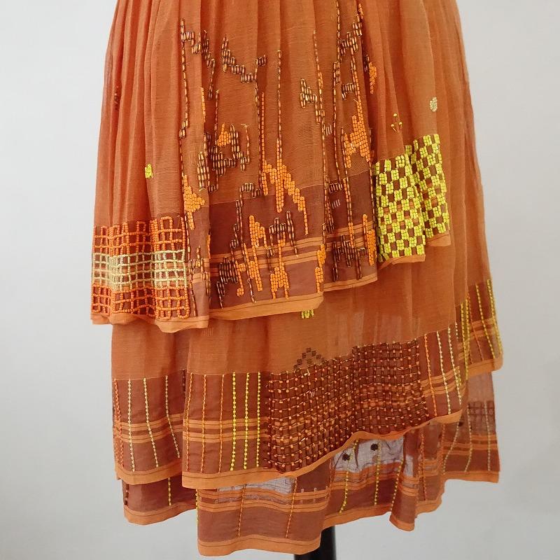 dosaラップスカート dosa 【美品】ドーサ DOSA *ビーズ刺繍ラップスカート*コットン