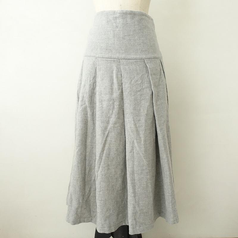 TOUJOURS（トゥジュー） *ウールカシミヤプリーツラップスカート*F