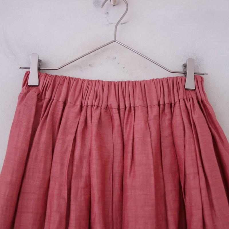 【タグ付き・新品】SACRA サクラ　麻ギャザースカート　フューシャピンク SACRA｜サクラ ｜リネンフレアスカート｜PINK | GOUACHE FUKUOKA