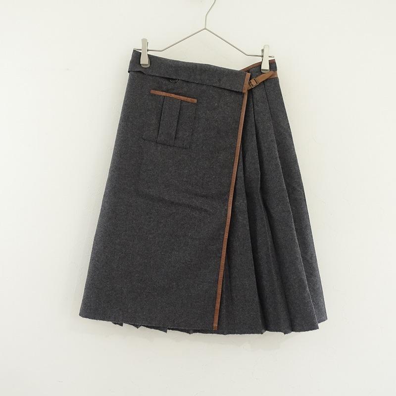 BACCA（バッカ） BACCA*馬革パイピングウールプリーツラップ