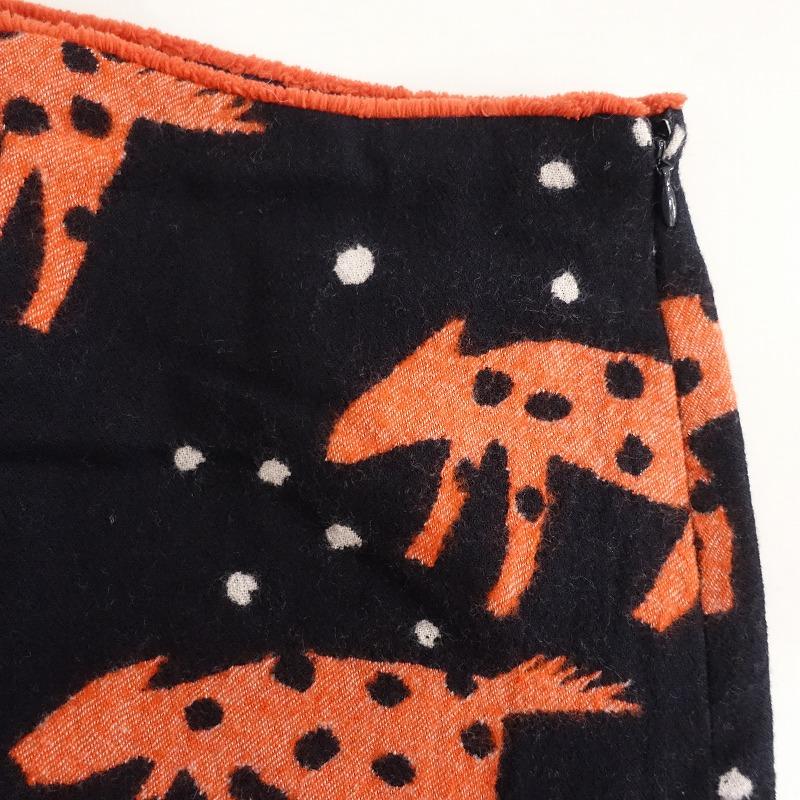 ミナペルホネンスカート forest parade リネン36 オレンジ