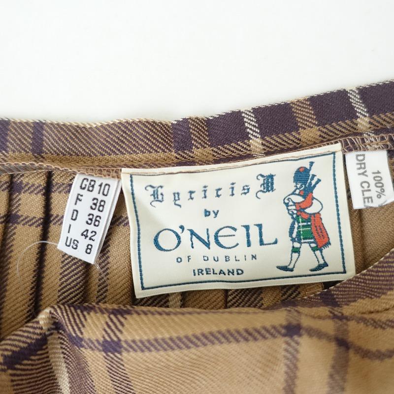 美品【ワンダフルワールド】ウール巻きスカート F タータンチェック カネコイサオ 美品】オニールオブダブリン O'NEIL OF DUBLIN *ウールタータン