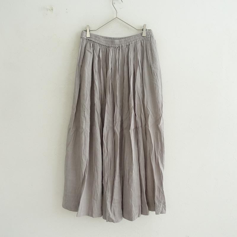 【新品】≪natural by clip≫ リネンレーヨンタックギャザースカート natural by clip》リネンレーヨンタックギャザースカート | [公式