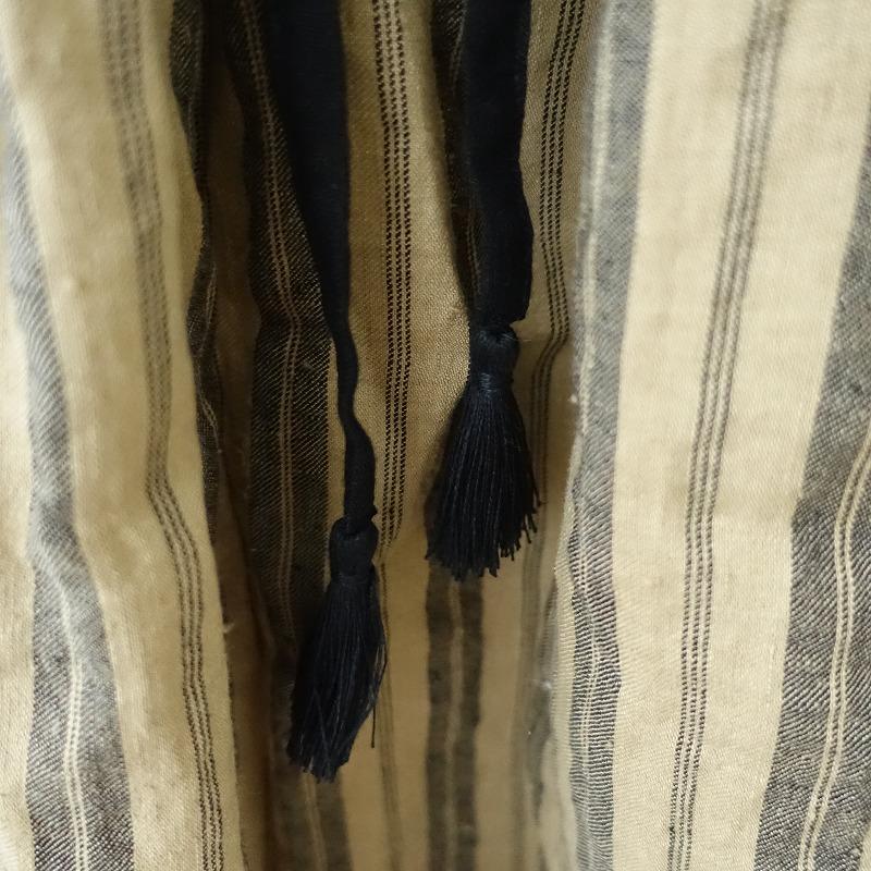 Tabrik 【美品】タブリク *リネン巻きスカート*麻ベージュ黒 Tabrik 【美品】タブリク *リネン巻きスカート*麻ベージュ黒