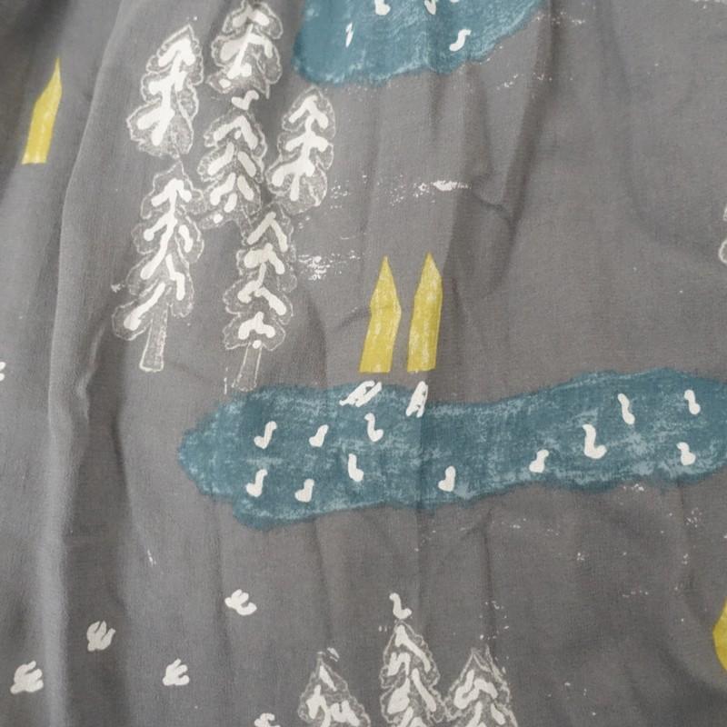 【定価6.3万】ミナペルホネン mina perhonen *forest village プリントギャザースカート*36綿グレーゴム(sk25-2602-677)【52C62a】の画像