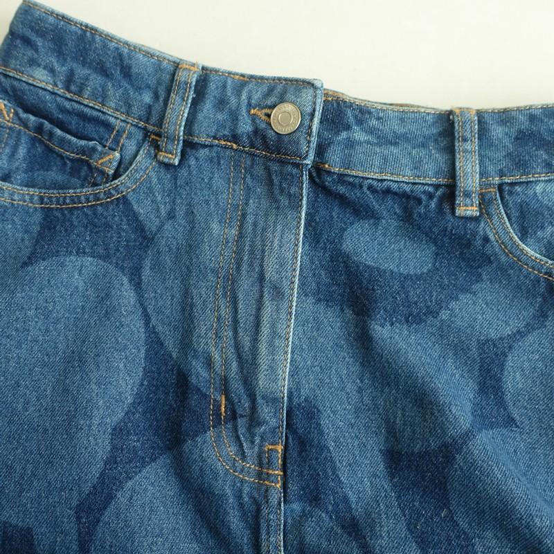 マリメッコ marimekko *UNIKKO デニムスカート*34コットン綿混ロング