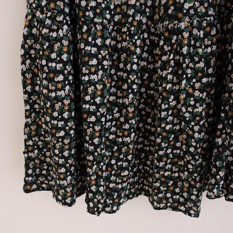 Samansa Mos2（サマンサモスモス） *花柄ティアードスカート*F黒
