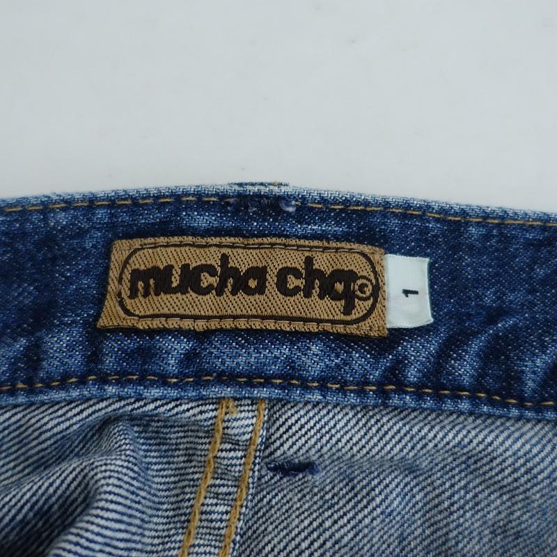 ムチャチャ mucha cha *フラワーアップリケリメイクデニムスカート*1