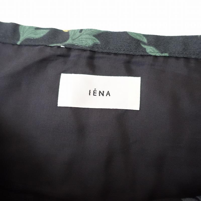 IENA（イエナ） *フラワーモチーフスカート*36黒ブラック花柄フレア