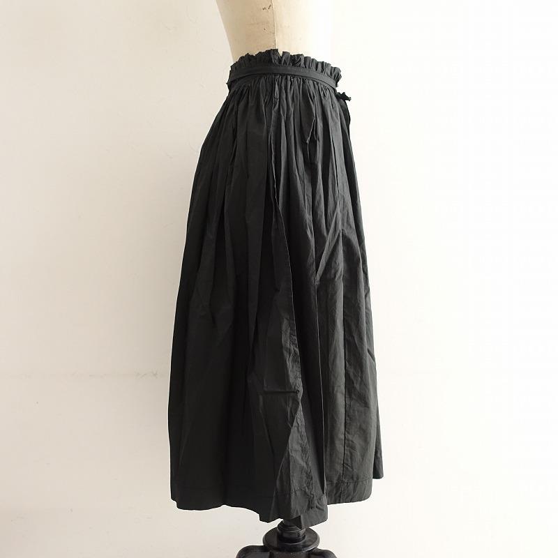 ICHI 【美品】イチ *コットンギャザーラップスカート*F黒