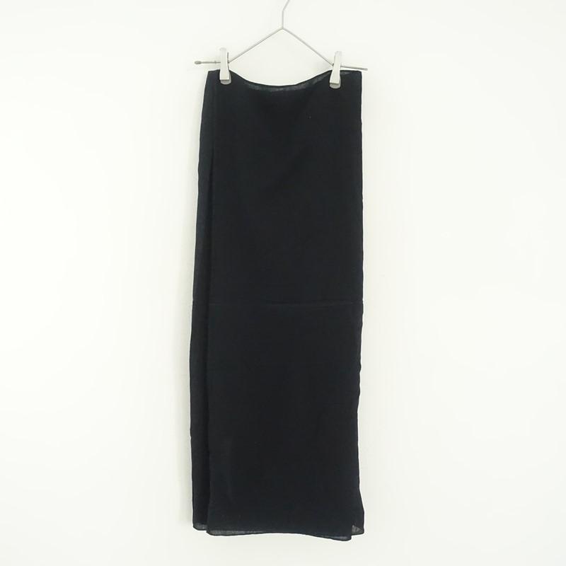 ももぐさ momogusa *重ねサロン 2.0段*黒ブラック巻きラップスカート