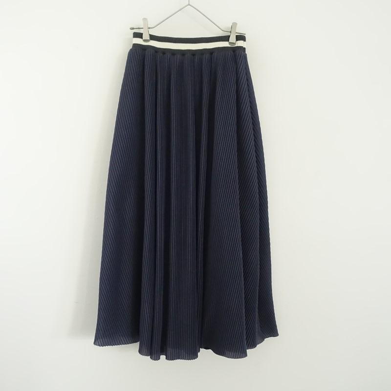 Jens イェンス *アコーデオンプリーツロングスカート*Fネイビー