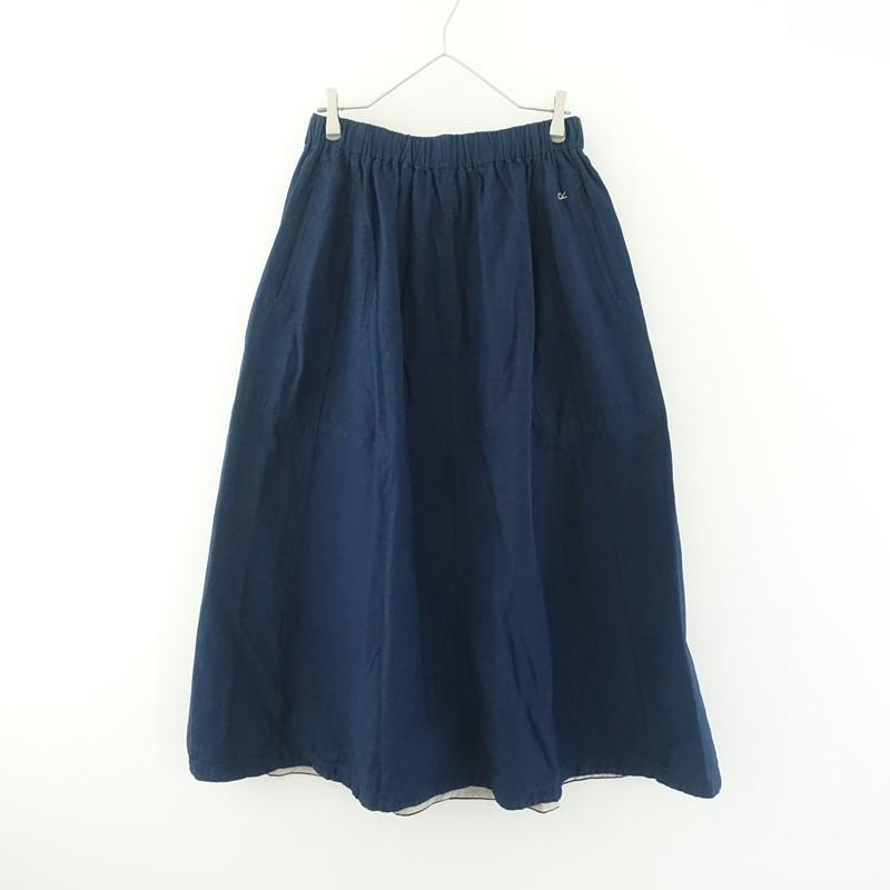45アールピーエム R45RPM *インディゴ染めコットンロングスカート*3