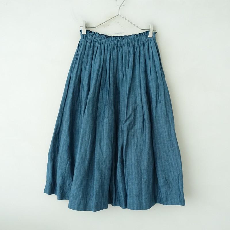 リゼッタ Lisette *アニエス リネンヘリンボーンギャザースカート