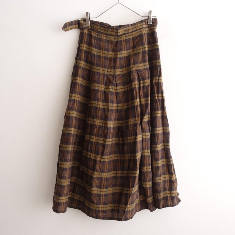 fig London（フィグロンドン） *リネンコットンチェックラップスカート