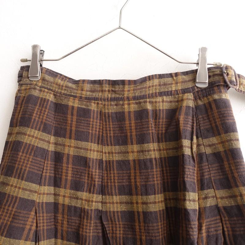 fig London（フィグロンドン） *リネンコットンチェックラップスカート